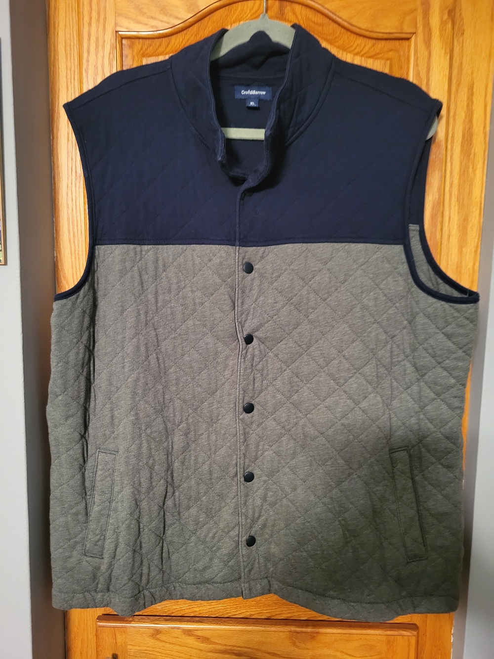 croft & barrow Quilted Colorblock Vest - Navy & Olive